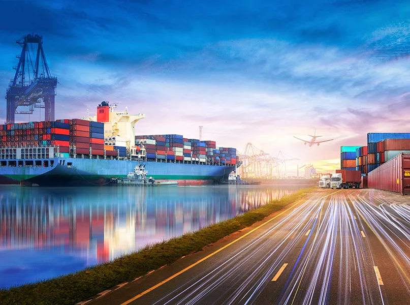 Logistics and transportation of International Container Cargo sh