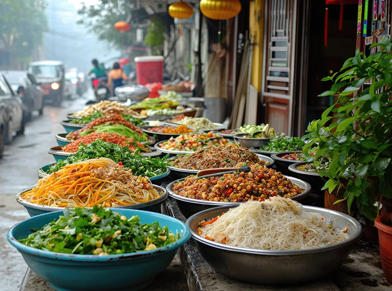 Vietnamese street food in Hanoi