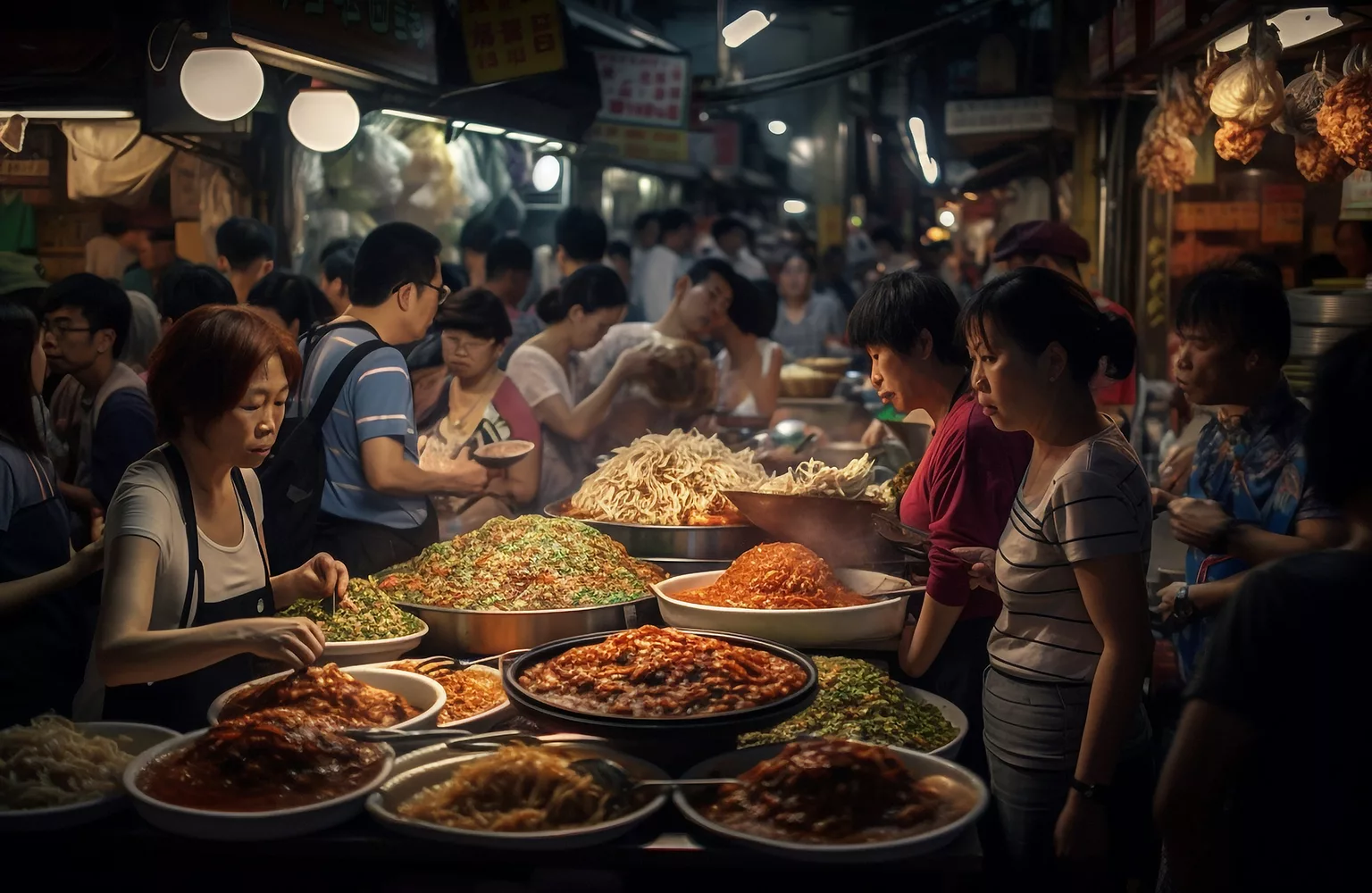Generative ai lively asian street food